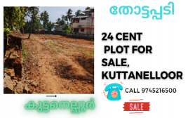 24 Cent Plot For Sale Kuttanelloor,Thottappadi,Thrissur 